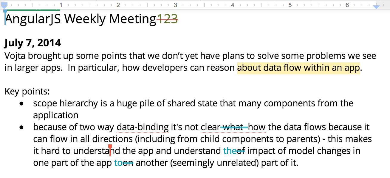 Angular meeting notes